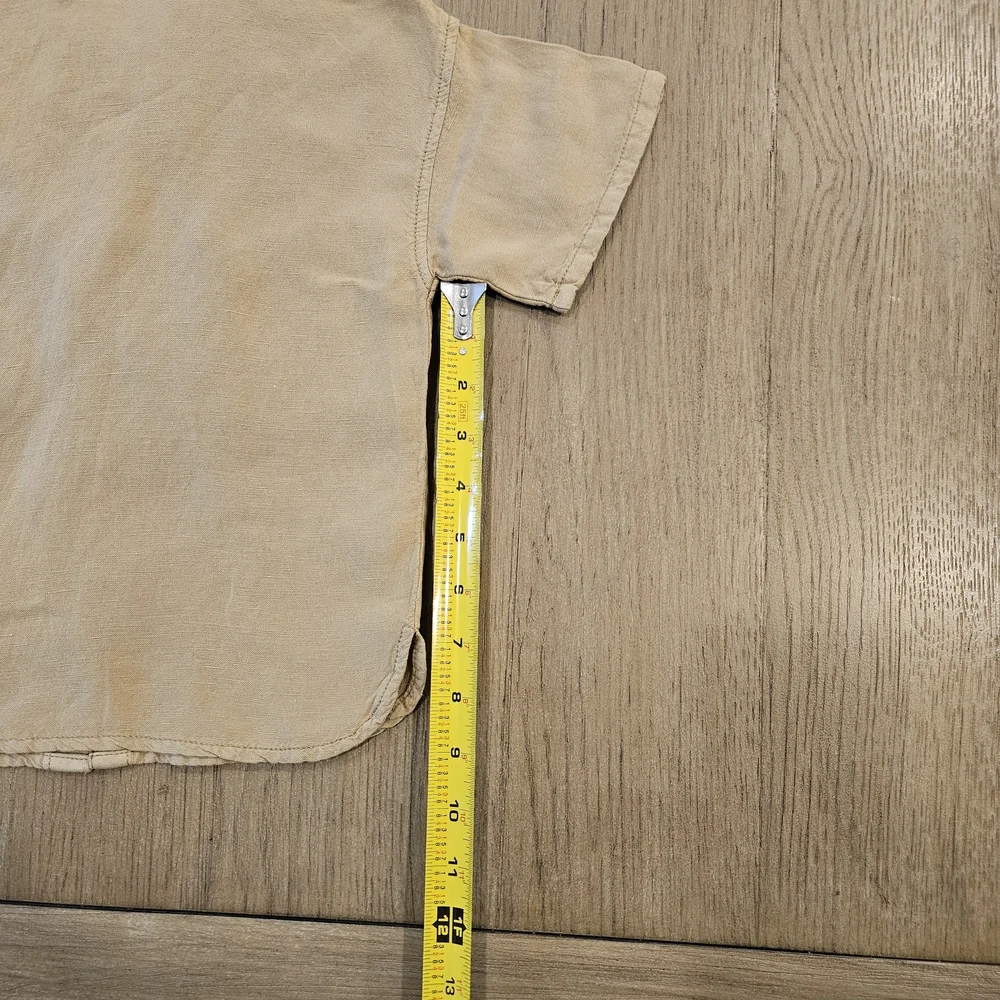 ZARA Camel Short Sleeve Button Down Shirt Size 3T NWT - Picture 5 of 6